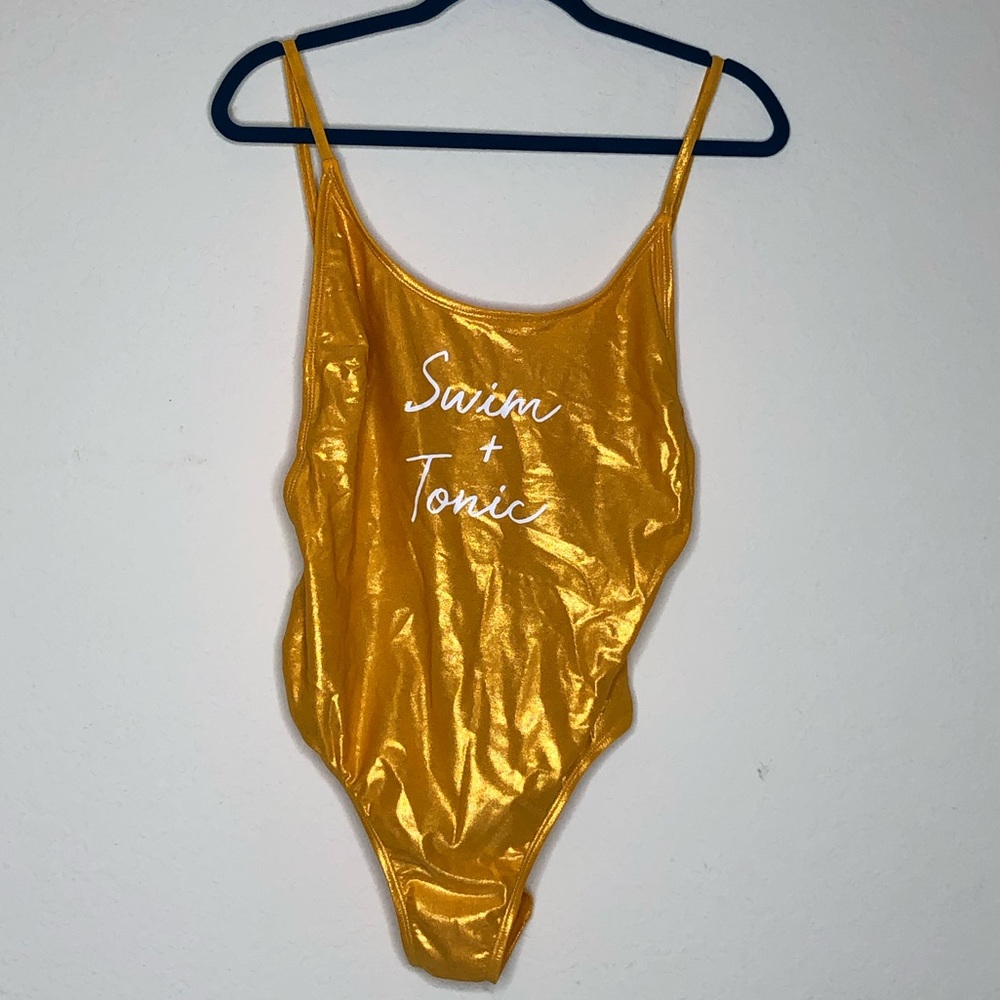 Metallic One Piece Bathing Suit